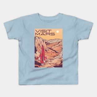 "Visit Mars" Mars Landscape Retro Travel Design Kids T-Shirt